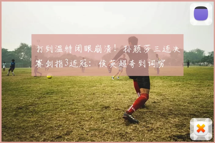 打到温特闭眼崩溃！孙颖莎三连决赛剑指3连冠：侯英超夸到词穷